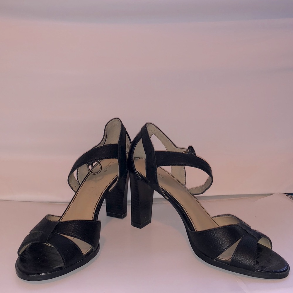 Fioni Black Strapped Heels
